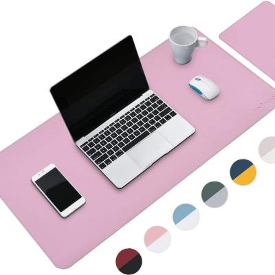 China Water Resistance Desk 80x40cm Large Double Sided PU Leather Desk Pad for sale