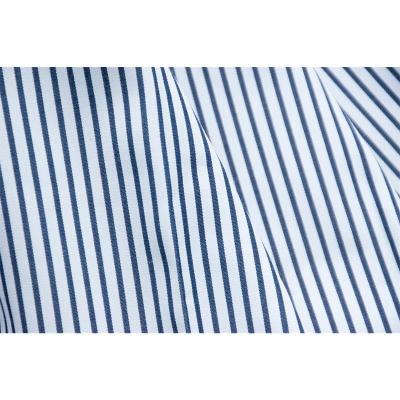 China Quality Performance Dress Shirt 100% Polyester Twill Pocket Poplin Stripe SOFT FINISH Fabric for sale