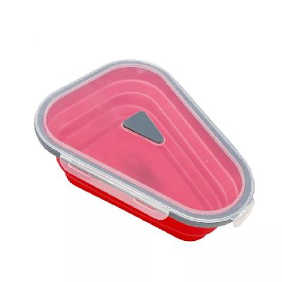 China HOT 2023 Pizza Pack Container Microwavable Reusable Folding Silicone Pizza Storage Container Silicone Pizza Container for sale