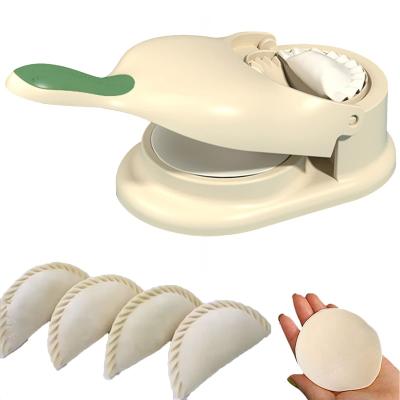 China Sustainable Dumpling Press Skin Maker New 2 in 1 Dumpling Maker Kitchen Jiaozi Mold Household Manual Pastry Machine Kitchen Baking Accessor for sale