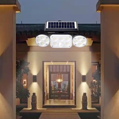 China Energy Saving 3 Heads Motion Sensor Light Modern Exterior Wall Solar Gate Light With Exterior for sale