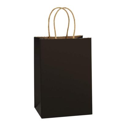 China Small Gift Party Color Kraft Cmyk Paper Shopping Bag Recyclable With Handles Bulk for sale