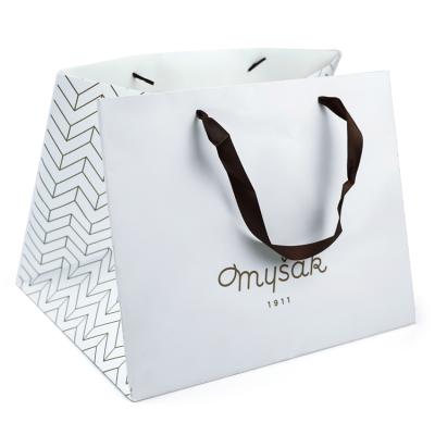 China China Factory Recyclable Custom Recycled Cheap White Kraft Paper Bags For Boutique Clothing for sale