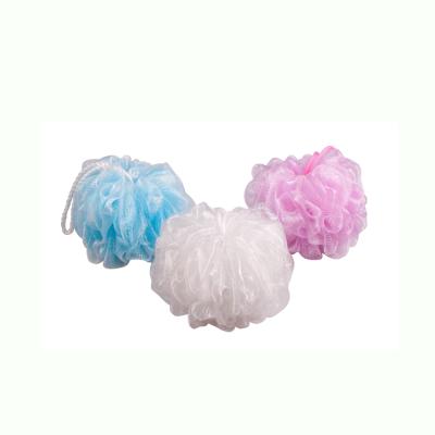 China EXFOLIATE Colorful Bath Ball With Sponge Particles Inside Network Bath Rub Flower for sale