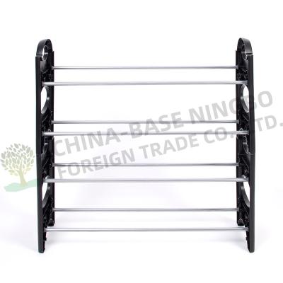 China Large Capacity Industrial Portable 4 Layer Shoe Cabinet Shoe Rack For Entryway for sale