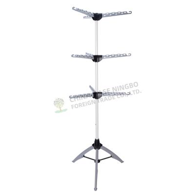 China Modern Folding 3-Tier Hanging Clothes Drying Racks Rotating Garment Racks for sale