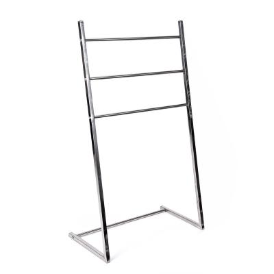 China Bedroom Three Tier Towel Rack Towel Rack Storage Stainless Steel Floor Type Sustainable Multifunction Bathroom Fit for sale