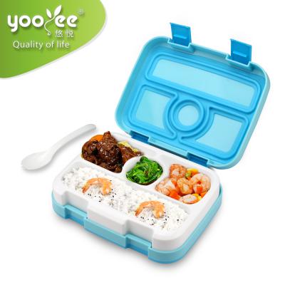 China Microwavable Dishwasher Safe Bento Lunch Box Set with 4 Compartments BPA Free Bento Storage Box for sale