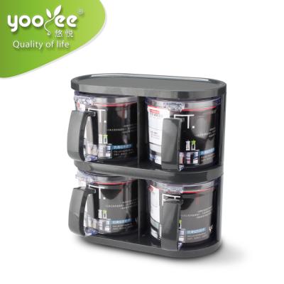 China Viable Plastic Spice Condiment Containers Salt Pepper Spice Rack Wholesale Metal Floor Spice Rack for sale