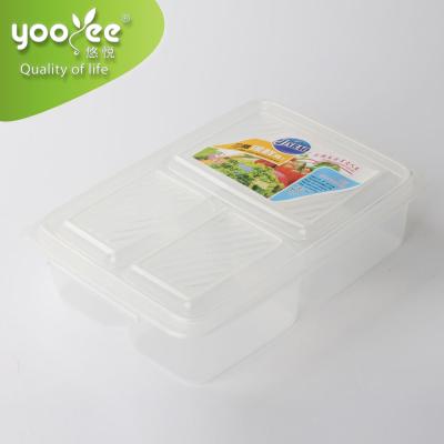 China Microwavable Plastic Food Storage 3 Compartment Candy Storage Box China Factory for sale