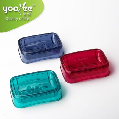 China Sustainable High Quality Promotional Rectangle Clear Plastic Bathroom Soap Box Sets for sale