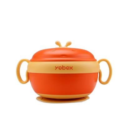 China Small Bee BPA Free Stainless Steel Baby Feeding Tableware Bowl Set YOBOX With Suction Base for sale