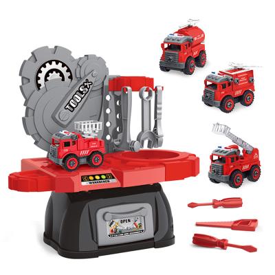 China DIY Nut Set Of Disassembly And Assembly Kids Fire Engine Truck Take Toys Apart 123 Pcs For Age 5 6 7 Kids 8 Year Old 40*14.8*20CM for sale