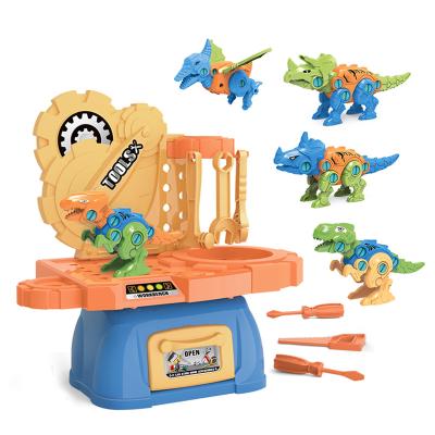 China Diy assembly disassembly tools dinosaur set toy play set for age 5 6 7 8 9 kids with table 40.5*14.8*29 for sale