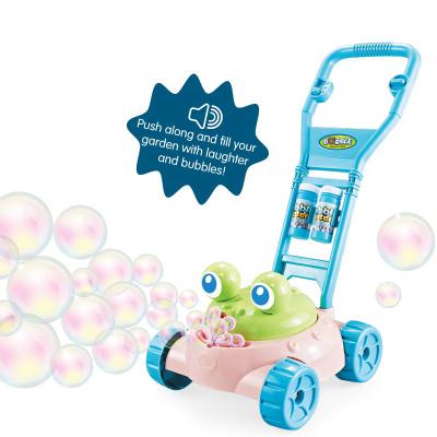 China Small Mini Bubble Blower Maker Mower Plastic Frog Products Summer Bubble Mower Machine For Kids for sale