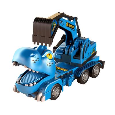 China New Design Cartoon Dinosaur Toys Plastic Construction Truck Toys Excavation Kits Toys For Children 41*16*23CM for sale