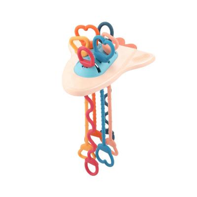 China Baby silicone toys sensory development activity silicone for pulling strings baby toys education toys 12.5*11.5*9.5cm for sale