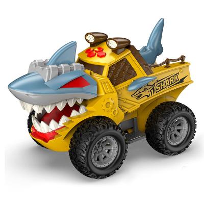 China Cool Friction Toy Wholesale Cool Shark Car Plastic Toy Big For Kids With Light Music for sale