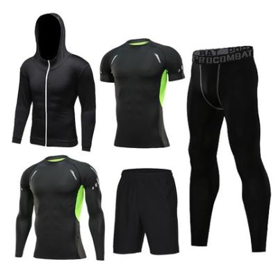 China Free Sample Breathable Sports Wear 5 Piece Unisex Gym Tights Sweat Suits Sweat Suits Jogger Set Sports Wear Training Wear Sports Wear for sale