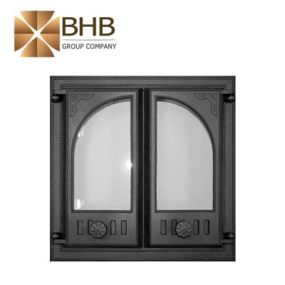 China Modern cast iron K501 stove door with two glasses for sale