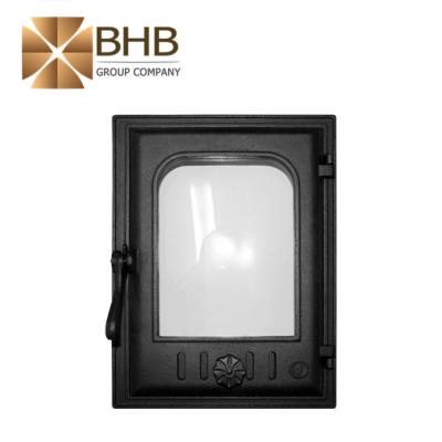 China Modern cast iron stove door with high temperature resistant glass for sale