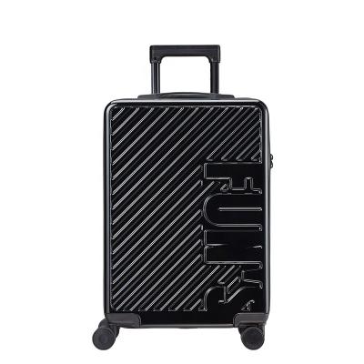 China Modern fashionable PC luggage FUN embossed letters fashional design suitcase luggage set for sale