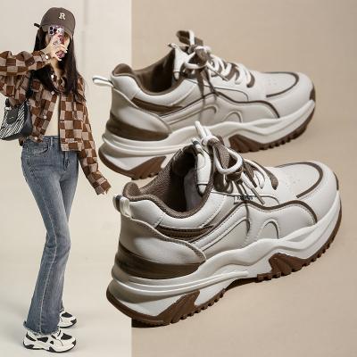 China Fashion trend dad shoes 2023 new spring leisure sports female all-in-one thick unique heighting retro running shoes for sale