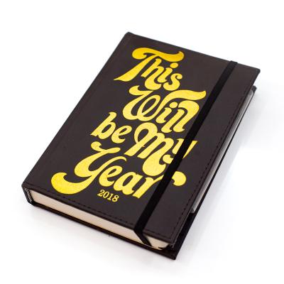 China Top Hardcover Sales Custom Printed A5 Size Hardcover PU Leather Notebook Planner for sale