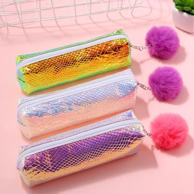 China Popular Mermaid Sequins Pen Bags Laser Pu Symphony Cute Stationery School Pencil Cases Large Capacity For Girls for sale