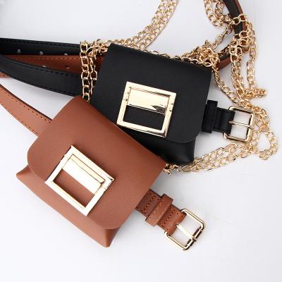 China Multifunctional and Detachable Women Leather Waterproof Designer Water Proof Fashion Waist Belt Bag for sale