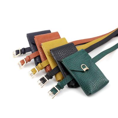 China New Style Ladies Crocodile Pattern Square Buckle Water Proof Fanny Bag Crossbody Leather Oem Belt Single Size for sale