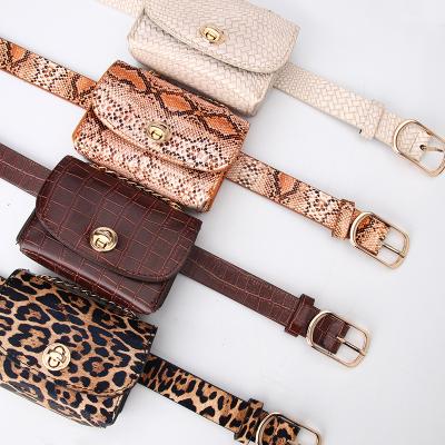 China Wholesale Fashion Pattern Wholesale Fashion Leather Snakeskin Low Moq Waist Bag Women for sale