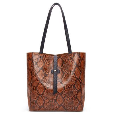 China Water Proof Vintage Large Capacity Snake Print Luxury Single Shoulder Tote Hand Bags Women for sale