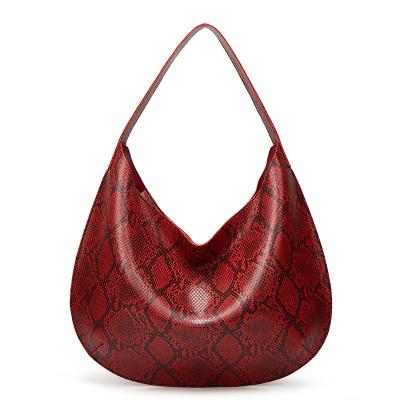 China Hot Trending Female Water Proof Fashion Shoulder Purse Snake Print PU Leather Tote Handbags For Women Luxury for sale