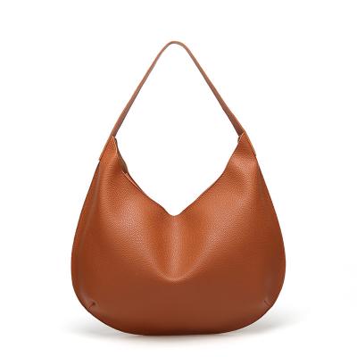 China Korean Women's Tote Leather Hand Bags Underarm Fashion One Shoulder Water Proof Purse Fashionable Female Lychee Pattern for sale