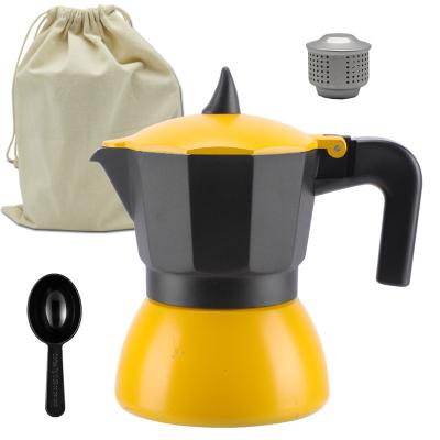 China New Arrival 4Cup 200ml Mini Industrial Italian Manual Espresso Eco-friendly Portable Espresso Coffee Moka Pot Set for sale