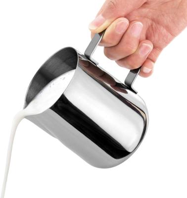 China 350ml 600ml Stainless Steel Coffee Pot Hand Punch Viable Milk Cup for sale