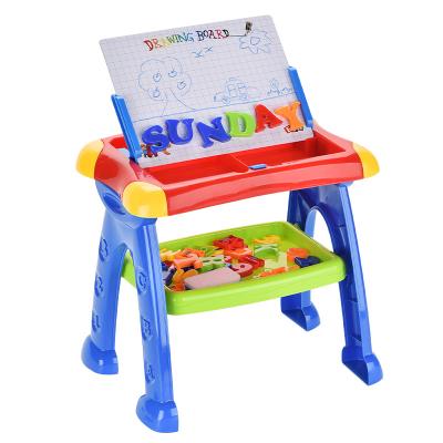 China Educational Plastic Studying Table And Chair Of Educational Multifunctional Magnetic Drawing Board Children for sale