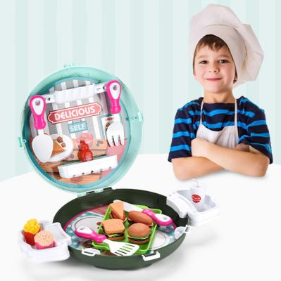 China Safe and healthy products. BSCI Labor Inspection New Design Donut Burger Child Educational Plastic Kitchen Toy Set Preschool Household Play Set Kitchen Toys for sale