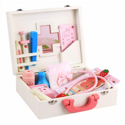 China Safe and healthy products. Wholesale BSCI Labor Inspection Early Childhood Girls Pretend Wooden Doctor Toys For Kids Doctor Toys Educational Play Set for sale