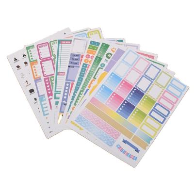 China Daily Use Custom Design Adhesive Stickers Custom Sheet Kiss Cut Stickers For Planner for sale