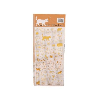 China Wholesale Decorative Nail Custom Die Cut Clear Metallic Sticker Decal Hot Stamping Gold Foiled Label for sale