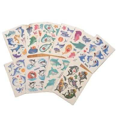 China Temporary waterproof cute cartoon animal tattoo stickers with shark tatoo designs temporary tatoo removal for kids body art for sale