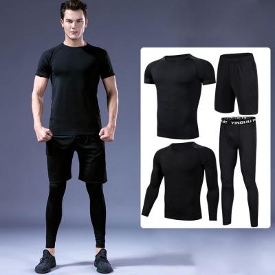 China Men's Breathable Clothing Logo Print Seamless Gym Fit Quick Dry T-Shirt 4 Packs for sale