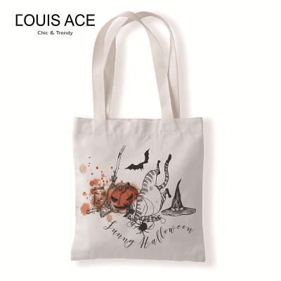 China Promotional Printing Handbag Halloween Fashion Bag Joker Canvas Bag Festival Casual Handbag for sale