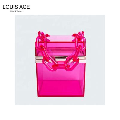 China 2021 hot sale fashion trend women's waist handbag transparent square bag simple and generous bag for sale