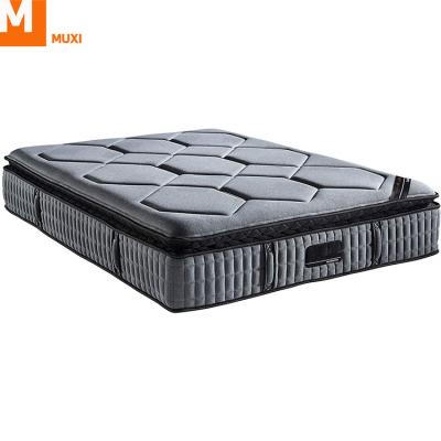 China Wholesale Hybrid Box Spring Mattress Colchones Comfortable/Strength/Tenacity Black Spring Pocket Rolled In Box King Queen Size Pillow Top Bed Mattress for sale