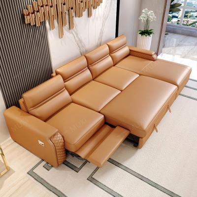 China Electric Sofa Bed Sofa Lounge Combination Function Combination Massage Space Sofa Cabin Leather Sofa First Layer First Class Cowhide for sale