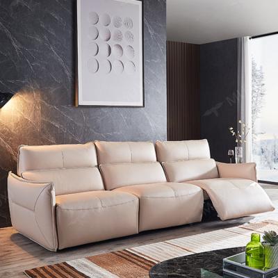 China Modern Light Luxury Leather Electric Sofa Sofa Furniture Set Function Sofa Minimalist First Layer Cowhide Massage for sale