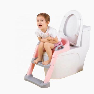 China Eco-Friendly Baby Potty Training Seat With Ladder Toilet Seats Training Foldable Kids WC Indoor Trainer for sale